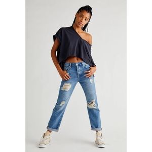 We The Free | Bren Boyfriend Distressed Jeans Evening Medium Blue Nwot